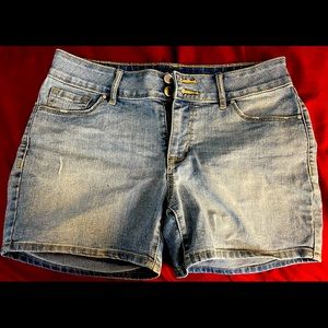 Distressed Denim Shorts